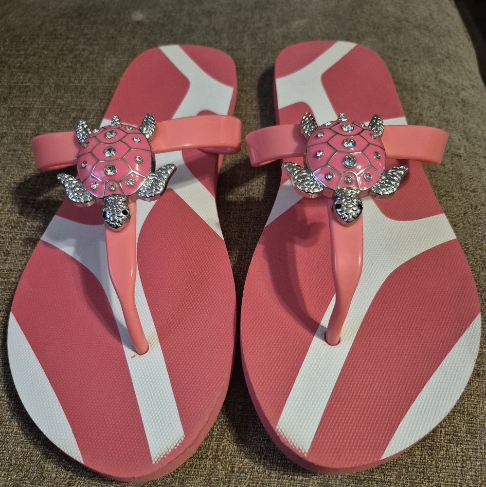 Turtle Flip Flops size 9-10